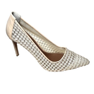 DJ Pliner Cream Floral Sequin Stiletto Pumps - Size 9.5M, Like New